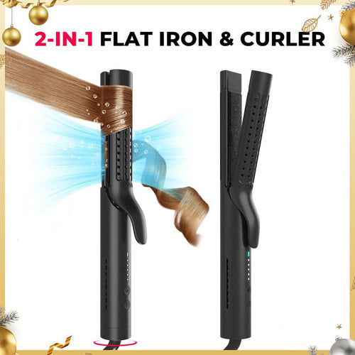 💪TYMO AIRFLOW 2-in-1 Hair Straightener & Curling Iron – 360° Cooling Air Curler with Tourmaline Coating, Negative Ion Technology, Multifunctional Styling Tool, Women Girlfriends' Gifts,Christmas Holiday Gift Ideas Heat-Free Styler Straightener